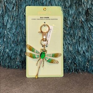 Piper K Dragonfly Bag Charm NEW cubic zirconia & hand painted